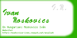 ivan moskovics business card